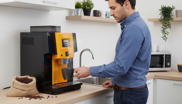 Pitti caffe barista kavomat v uporabi v pisarni